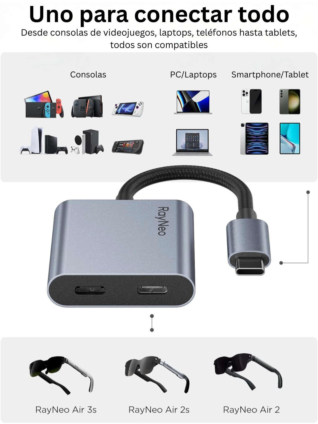 Adaptador USB-C Rayneo.